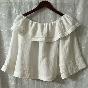 Zara Off-Shoulder White Blouse Size Medium